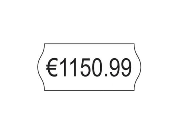 Prisetiket Avery PLP1226 hvid 26x12 mm permanent klæbende - (15.000 etiketter)