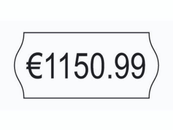 Prisetiket Avery PLP1226 hvid 26x12 mm permanent klæbende - (15.000 etiketter)