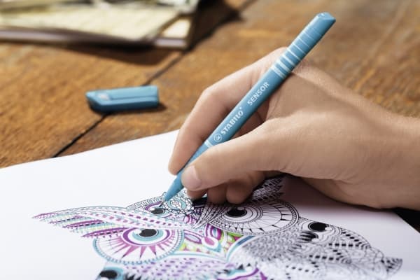 Fineliner Stabilo Sensor 189 rød 0,3 mm - (10 stk.)
