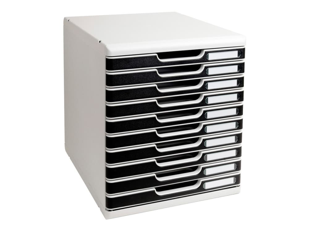 Lådskåp Modulo med 10 lådor A4 svart