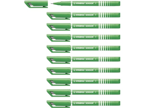 Fineliner Stabilo Sensor 189 grøn 0,3 mm - (10 stk.)