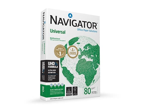 Kopipapir Navigator Universal A4 hvid 80g - (5 pakker x 500 ark)