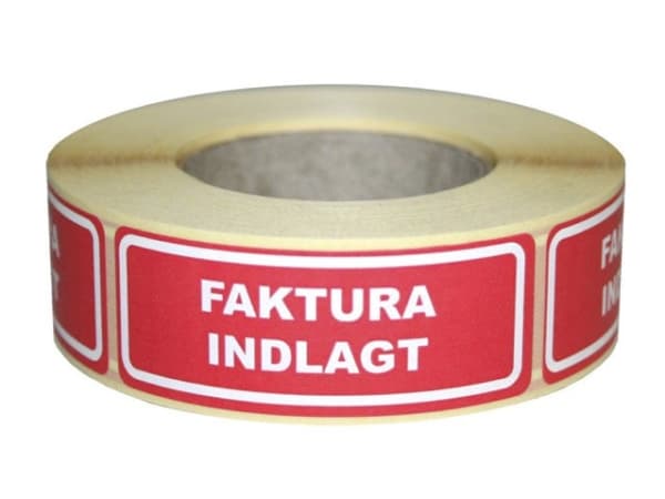 Etiketter selvklæbende tryk:Faktura indlagt 24x64,6mm 500stk/rul