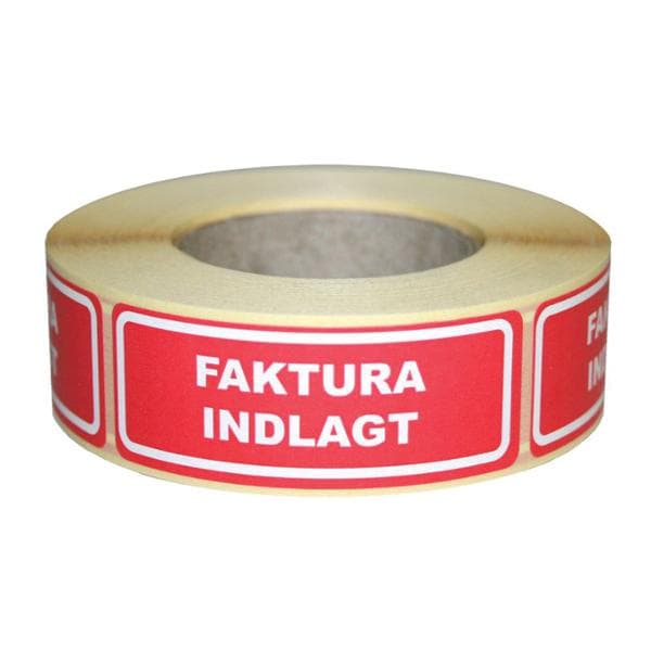 Etiketter selvklæbende tryk:Faktura indlagt 24x64,6mm 500stk/rul