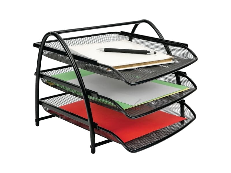 Set med brevlådor A4 Alba Mesh med 3 lådor svart