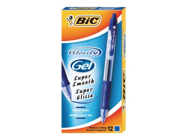 Gelpen BIC Gel-ocity Original Medium blå - med klikmekanisme - (12 stk.)