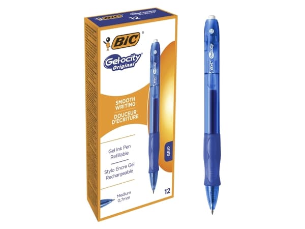 Gelpen BIC Gel-ocity Original Medium blå - med klikmekanisme - (12 stk.)