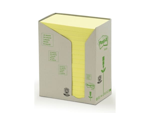 Post-it® notes 76x127 mm gul - (16 stk.)