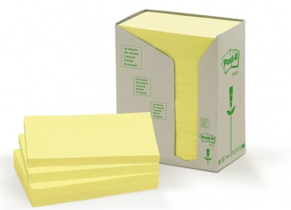Post-it® notes 76x127 mm gul - (16 stk.)