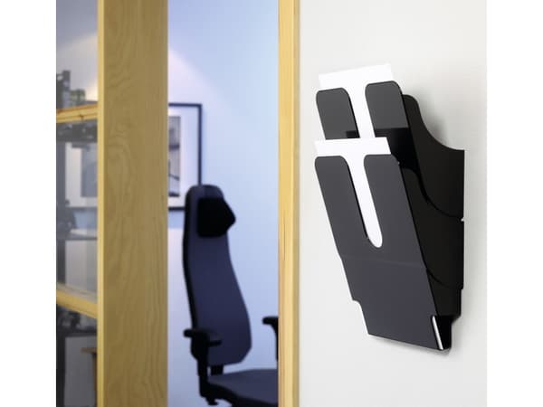 Avisholder skråfag Durable Flexiplus 2 A4 sort stående/lodret til væg
