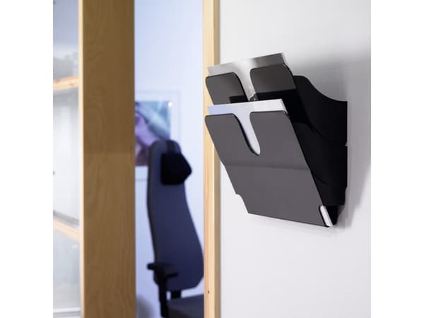 Skrå hylla Durable FlexiPlus A4 med 2 brickor korsformat svart