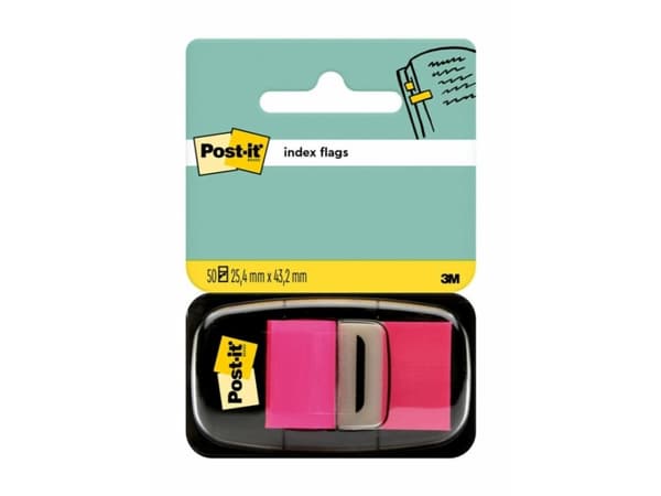 Post-it Index 680-21 - Indeksflagg med dispenser - 25.4 x 43.1 mm - 50 ark - skarp rosa