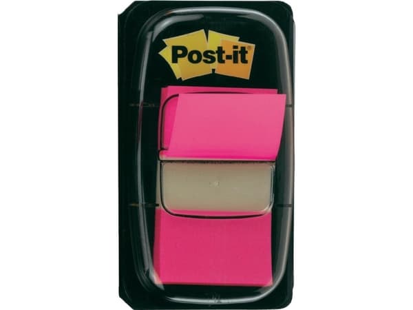 Post-it Index 680-21 - Indeksflagg med dispenser - 25.4 x 43.1 mm - 50 ark - skarp rosa