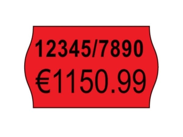 Avery Zweckform RPLP1626 - Papir - permanet adhesiv - perforert - rød - 26 x 16 mm 12000 etikett(er) (10 rull(er) x 1200) prisetiketter