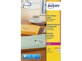 Etiketter Avery L7551 transparent 38,1x21,2 (låda med 1625 st.)