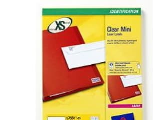 Etiketter Avery L7551 transparent 38,1x21,2 (låda med 1625 st.)