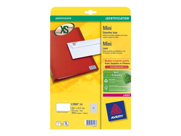 Etiketter Avery L7551 transparent 38,1x21,2 (låda med 1625 st.)