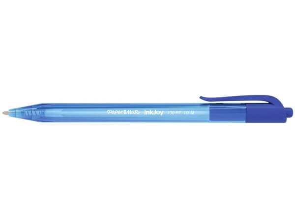 Papermate InkJoy 100 RT, Clips, Clip-on retractable kulspetspenna, Blå, 1 st, Medium