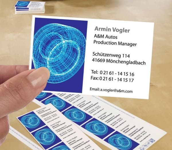 Avery - Hvit - 185 g/m² - 10 stk 10) visittkort
