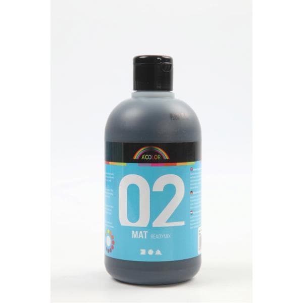 Akrylmaling A-Color 02 - mat, sort, 500 ml