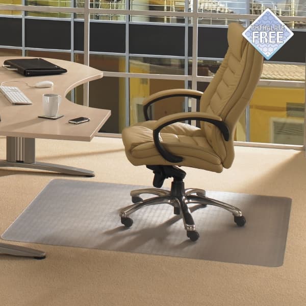 Stoleunderlag Cleartex®, BxL 120 x 150 cm, PVC phthalat-fri, med pigge