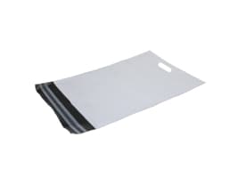 Forsendelsesposer PE hvid 400x600 mm med håndtag/hank - (100 stk.)