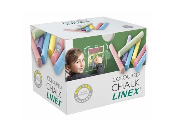 Tavlekridt Linex rund ass. farver (100 stk.)