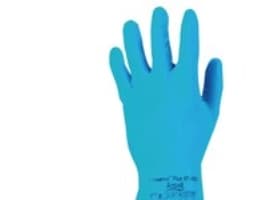 Handsker Ansell Universal Plus 87-665, blå, str. 6,5-7, pakke a 1 par