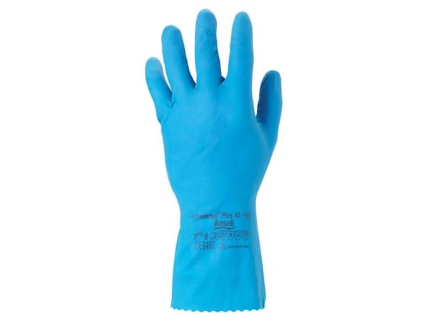 Handsker Ansell Universal Plus 87-665, blå, str. 6,5-7, pakke a 1 par