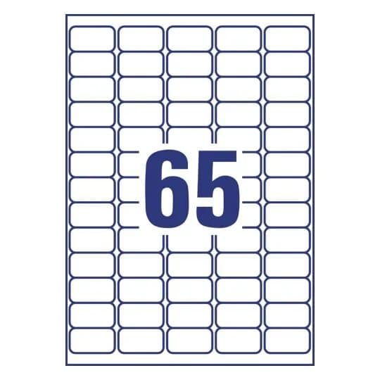 Fryseetiketter Avery 38,1x21,2 mm hvid - (65 stk. x 25 ark)