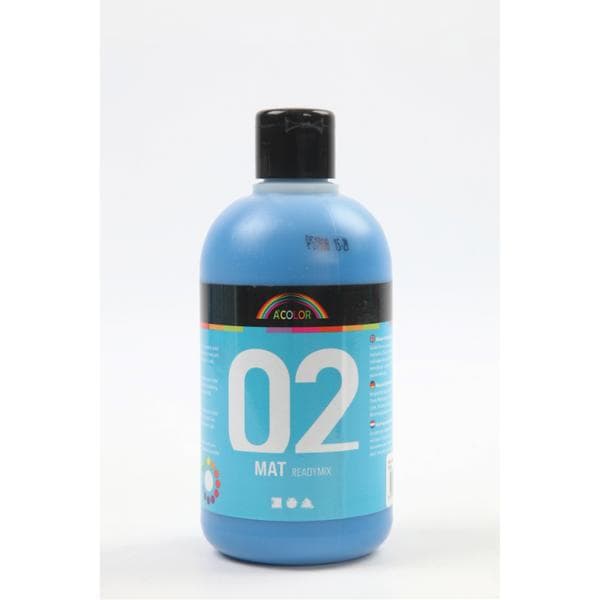 Akrylmaling A-Color 02 - mat, primærblå, 500 ml