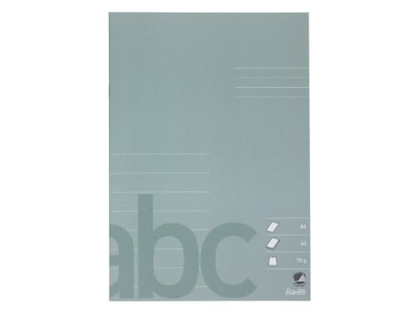 Skrivehæfte Bantex A4, 1/2 blank, 1/2 linjeret (19,5 mm), støvgrøn (10 stk.)