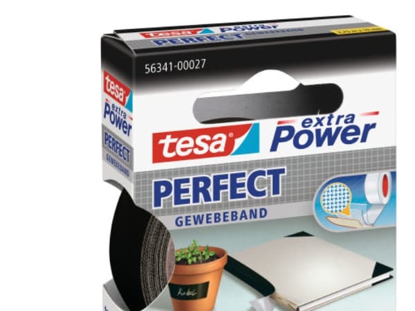 Tesa extra Power Perfect - Tekstiltape - 19 mm x 2.75 m - svart