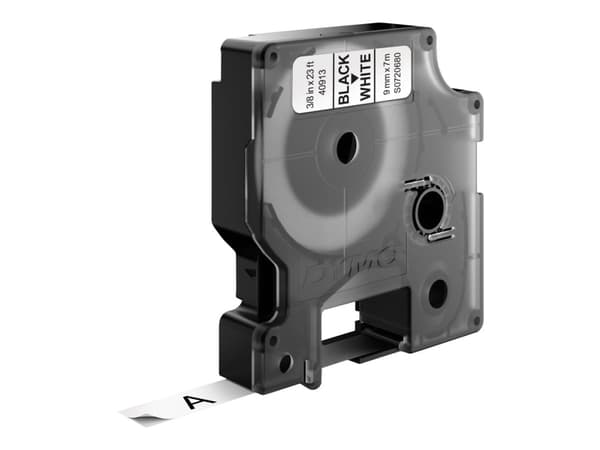 Labeltape DYMO® D1 sort på hvid 9mm x 7m