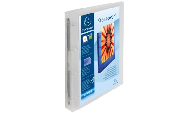 Indstiksringbind, Exacompta Kreacover, A4+, 4 O-ringe, ryg 40 mm, transparent