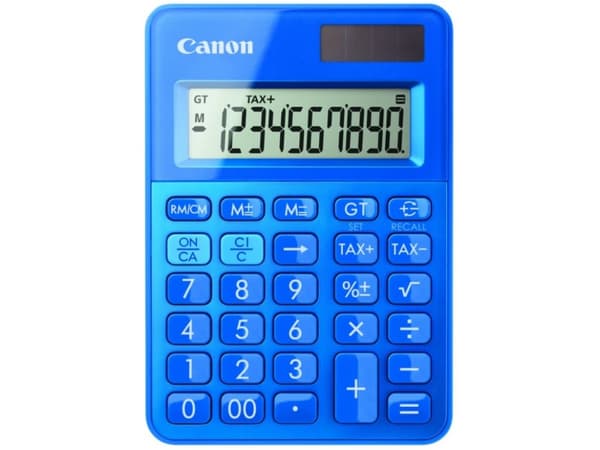 Canon LS-100K - Skrivbordskalkylator - 10 siffror - solcellspanel, batteri - metallic-blå