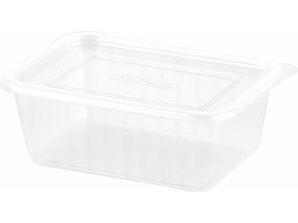 Duni Fixpack - Matlagringsbeholder - 500 ml - rektangulær - avhendbar - gjennomsiktig (en pakke 50)