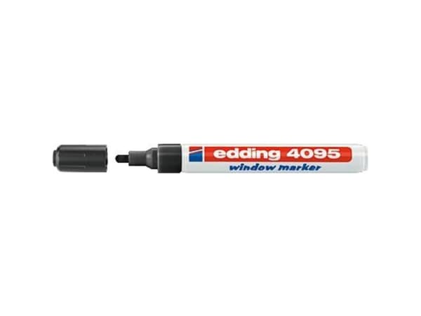 edding 4095 window - Markering - för glas - svart - vattenbaserat bläck - 2-3 mm