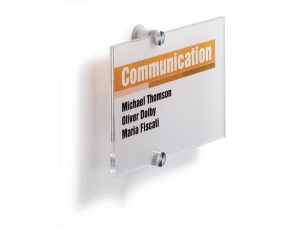 DURABLE CRYSTAL SIGN - Teckenhållare - dörrmonterad - transparent
