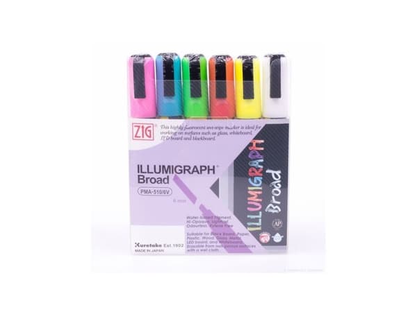 ZIG Illumigraph 6mm 6/Sæt
