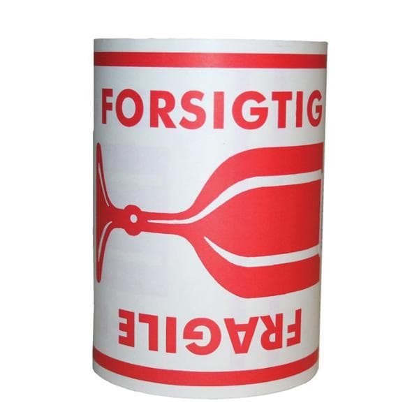 Etiketter selvklæbende tryk: Forsigtig/Fragile 150x210mm 250stk/rul