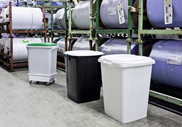 DURABLE DURABIN - Avfallskurv - firkantet - 90 L - håndtak - grå