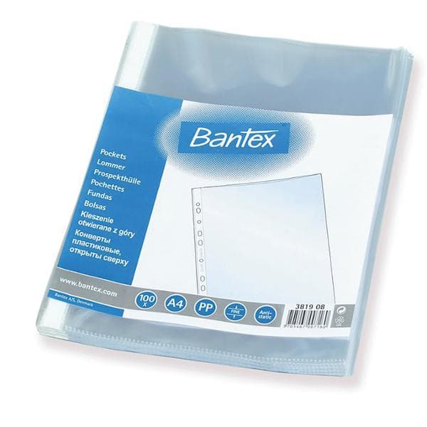 BANTEX-TASKU, JOSSA AUKKO YLÄOSASSA 0,04 MM 100 KPL, LÄPINÄKYVÄ