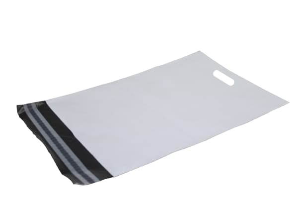 Forsendelsesposer PE A3 hvid 340x490 mm med håndtag/hank - (100 stk.)
