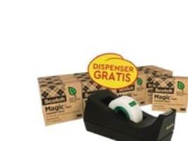 Tapedispenser, Scotch, inkl. Magic tape A Greener Choice, 19mm x 33m