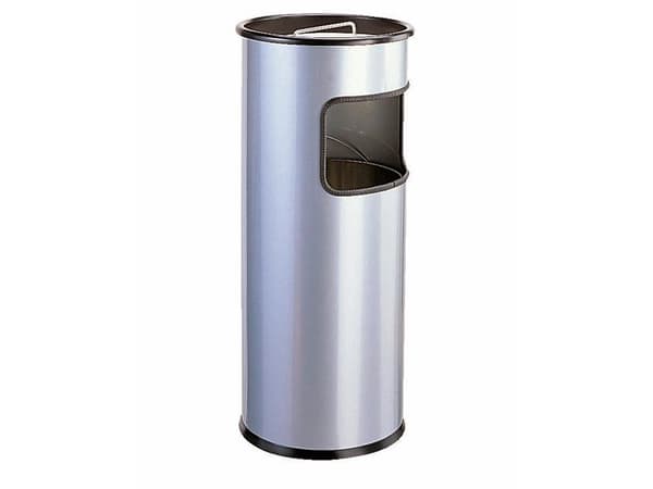 DURABLE - Aske-/søppeldunk - rund - 17 L - metall - sølv