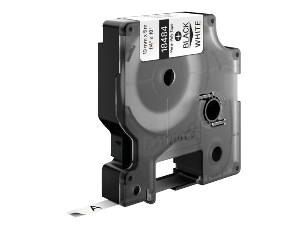DYMO Rhino - Polyester - svart på vitt - Roll (1.9 cm x 5.5 m) 1 cassette(s) permanent tejp - för Rhino 4200, 6000, 6000 Hard Case Kit