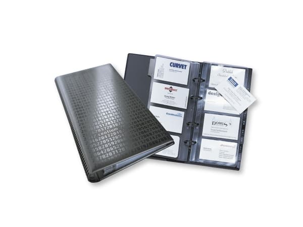 DURABLE VISIFIX - Visittkortside - for 57 x 90 mm - kapasitet: 8 kort - gjennomsiktig (en pakke 10) - for P/N: 2403-01