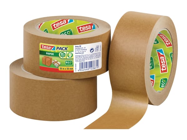 Pakkausteippi Tesa 57180, paperi, 50 mm x 50 m, ruskea, 1 rullaa
