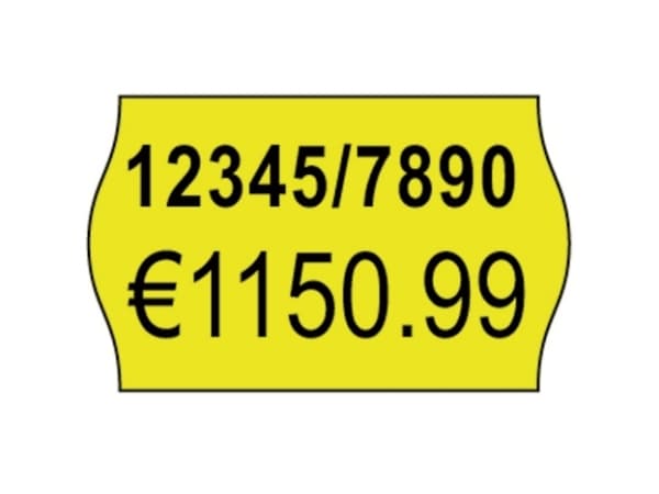 Avery YPLP1626, Gul, Prislapp, Permanent, papper, 26 mm, 16 mm